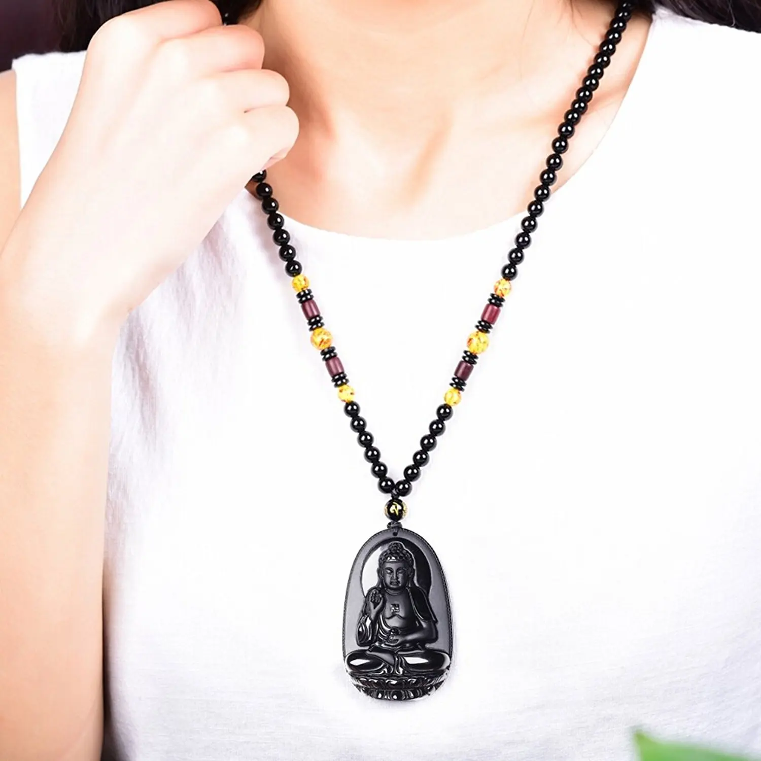 LETSFUN Изящные Ювелирные изделия подвеска Будды ожерелье Бодхисаттва амулет
