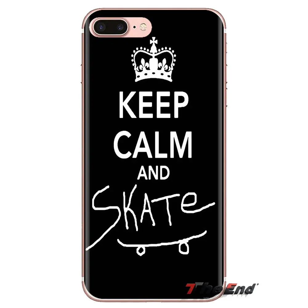 Чехол для iPhone XS Max XR X 4 4s 5 5S 5C SE 6 6S 7 8 Plus samsung Galaxy J1 J3 J5 J7 A3 A5 Keep Calm и Go Skate на корпусе