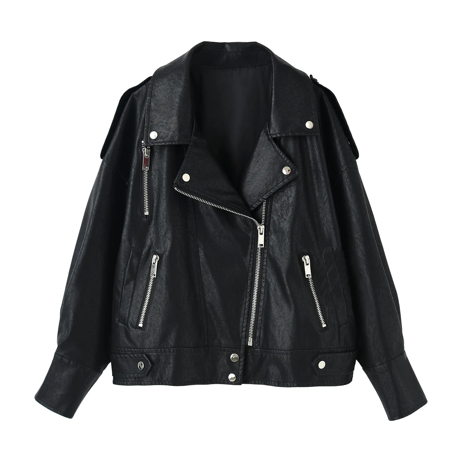 

autumn new Korean student loose Pu handsome Leather coat small coat female young short motorcycle leather jacket