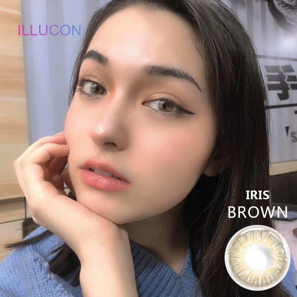 illucon 2pcs pair color contact lenses for eyes colored cosmetic soft contacts lens peggy series free global shipping
