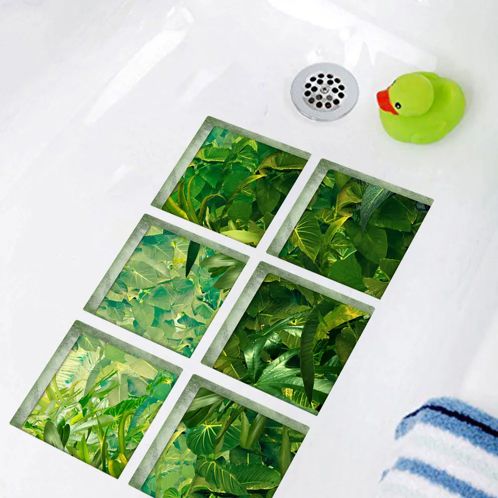 6 шт./компл. наклейка для протектора ванны с листьями безопасные Нескользящие