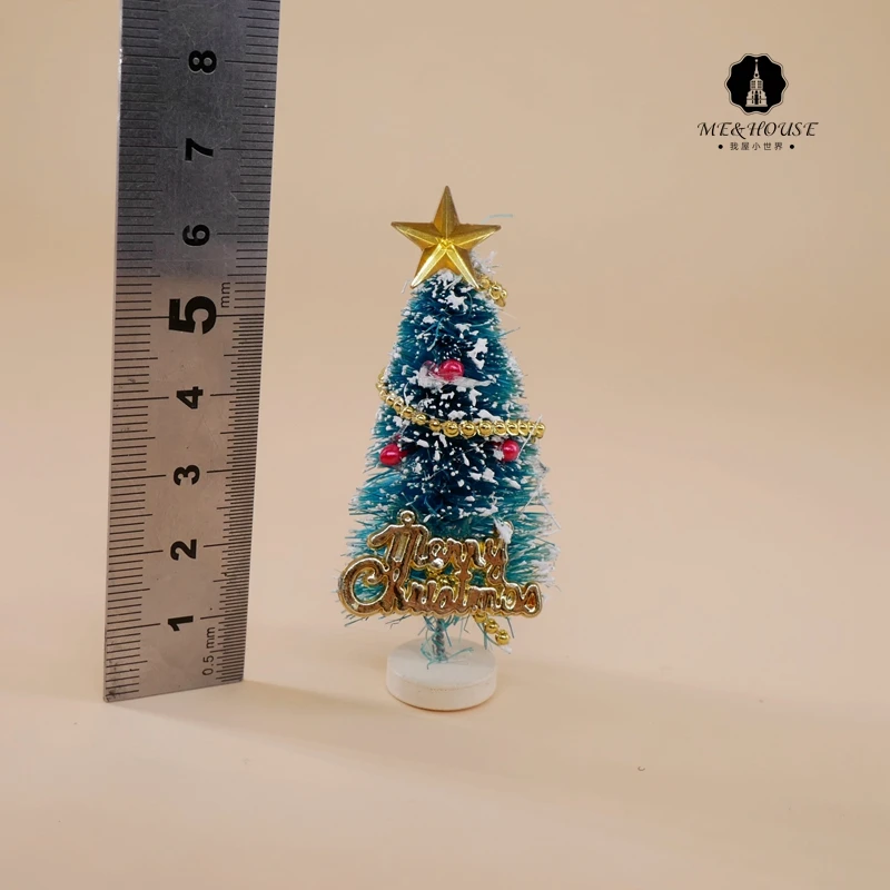 xmas tree 6.5cm 1:12 кукольный домик миниатюрный мини рождественская елка подарок коробка конфет цветной шар венок конфеты игрушка подарок на день рождения карманный крошечный мир - Цвет: xmas tree 6.5cm