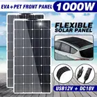 500 Вт 1000 Вт солнечная панель 18 в ПЭТ Гибкая солнечная система комплект солнечных панелей полный RV автомобильный аккумулятор Солнечное зарядное устройство для дома и улицы RV