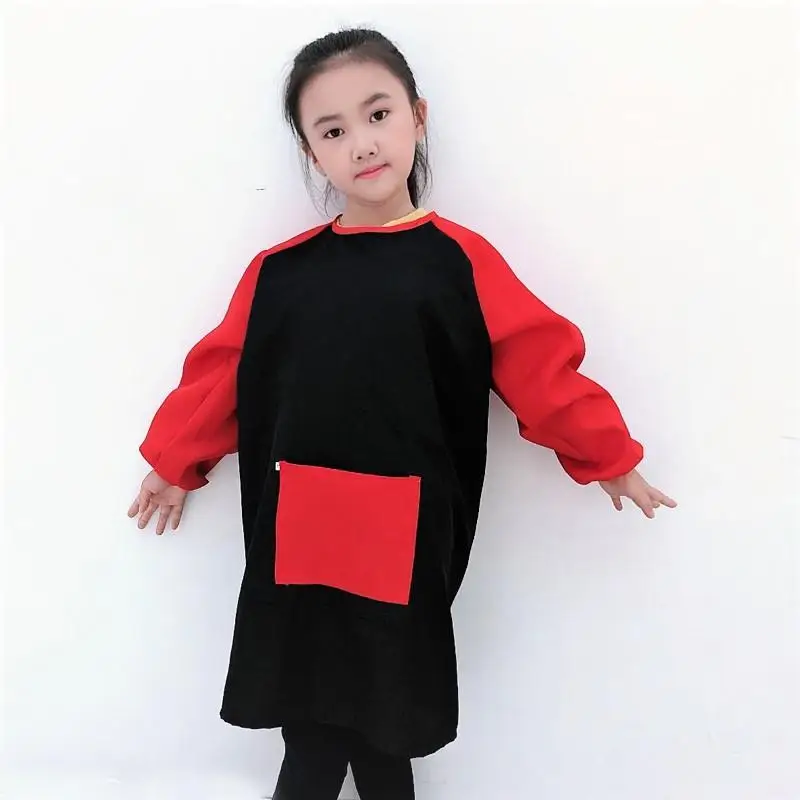

Baby Bib Cloths Long Kids Painting Apron Clothes Burp Breathable Sleeve Drawing Smock Candy Color Feeding Children Apron Bibs