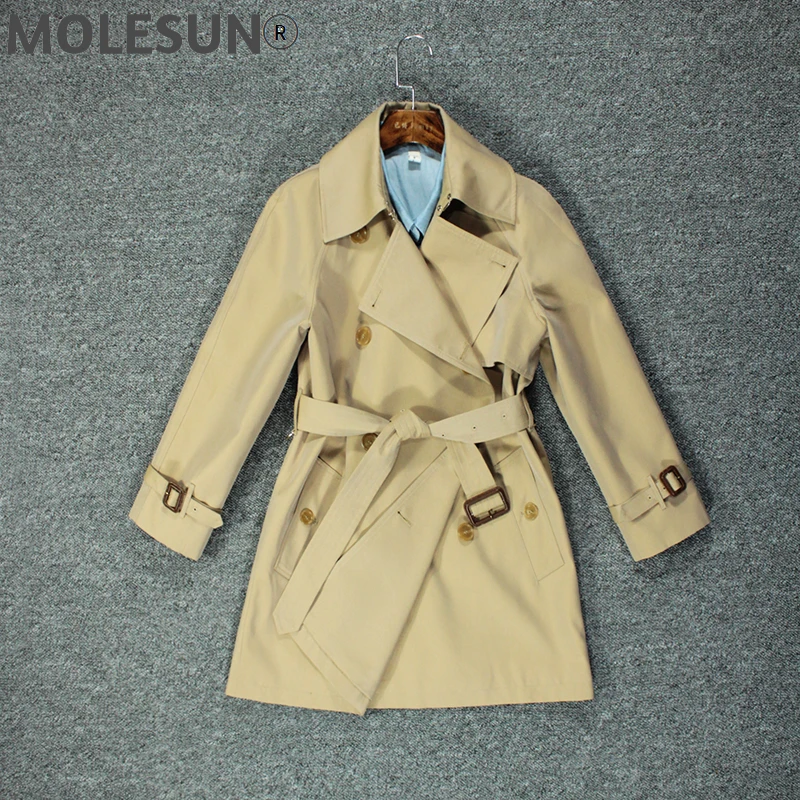 

British windbreaker female short temperament slim popular khaki double-breasted coat