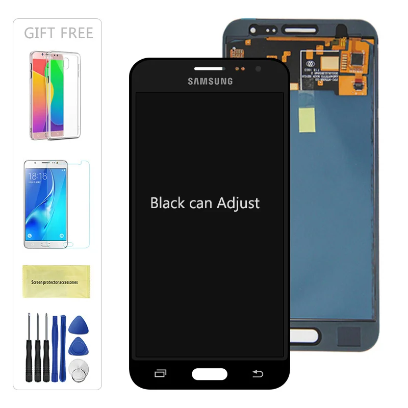 Black Adjust J320F lcd для samsung Galaxy J3 J320 lcd J320A J320FN J320M lcd дисплей с кодирующий преобразователь сенсорного экрана в сборе - Цвет: Black Adjust