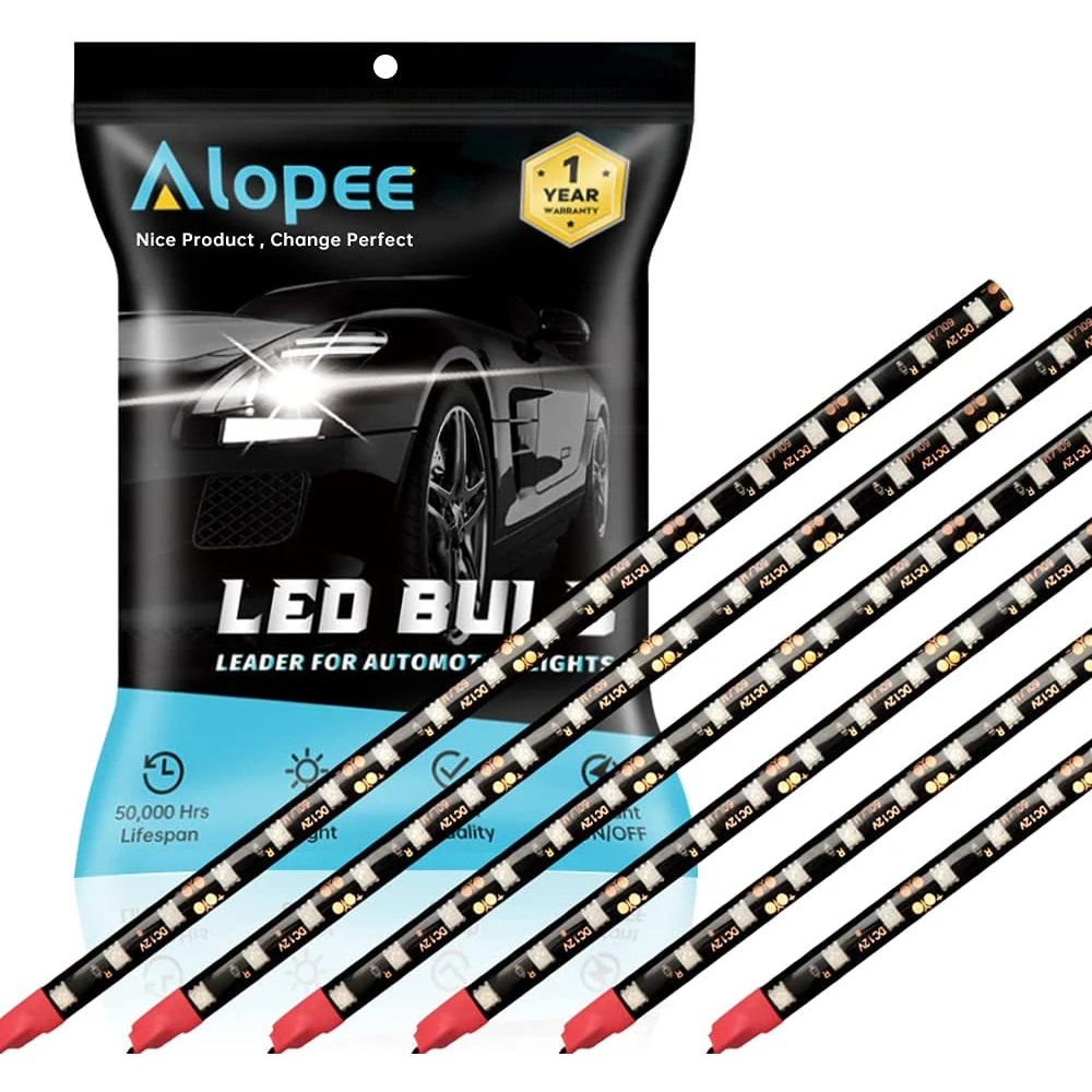 

6pcs 30CM 18 SMD LED Strip Light 12V Underbody Atmosphere Decoration Light Waterproof Flexible Strip Blue Red White Yellow Green