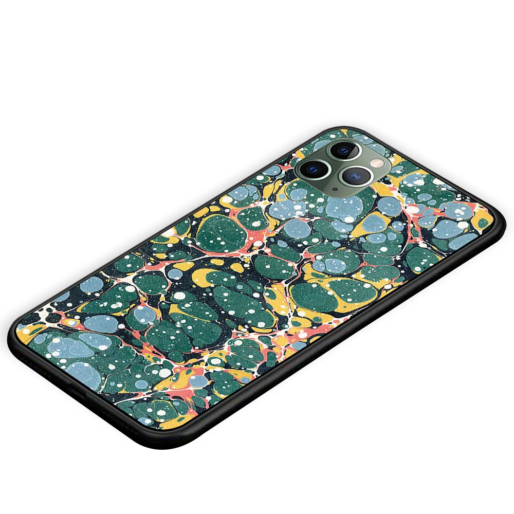 AestheticTropical Moroccan Blue Pattern Black TPU Case cover For iPhone 5 5S 6 6s 7 8 Plus X XS XR 11 Pro Max | Мобильные телефоны