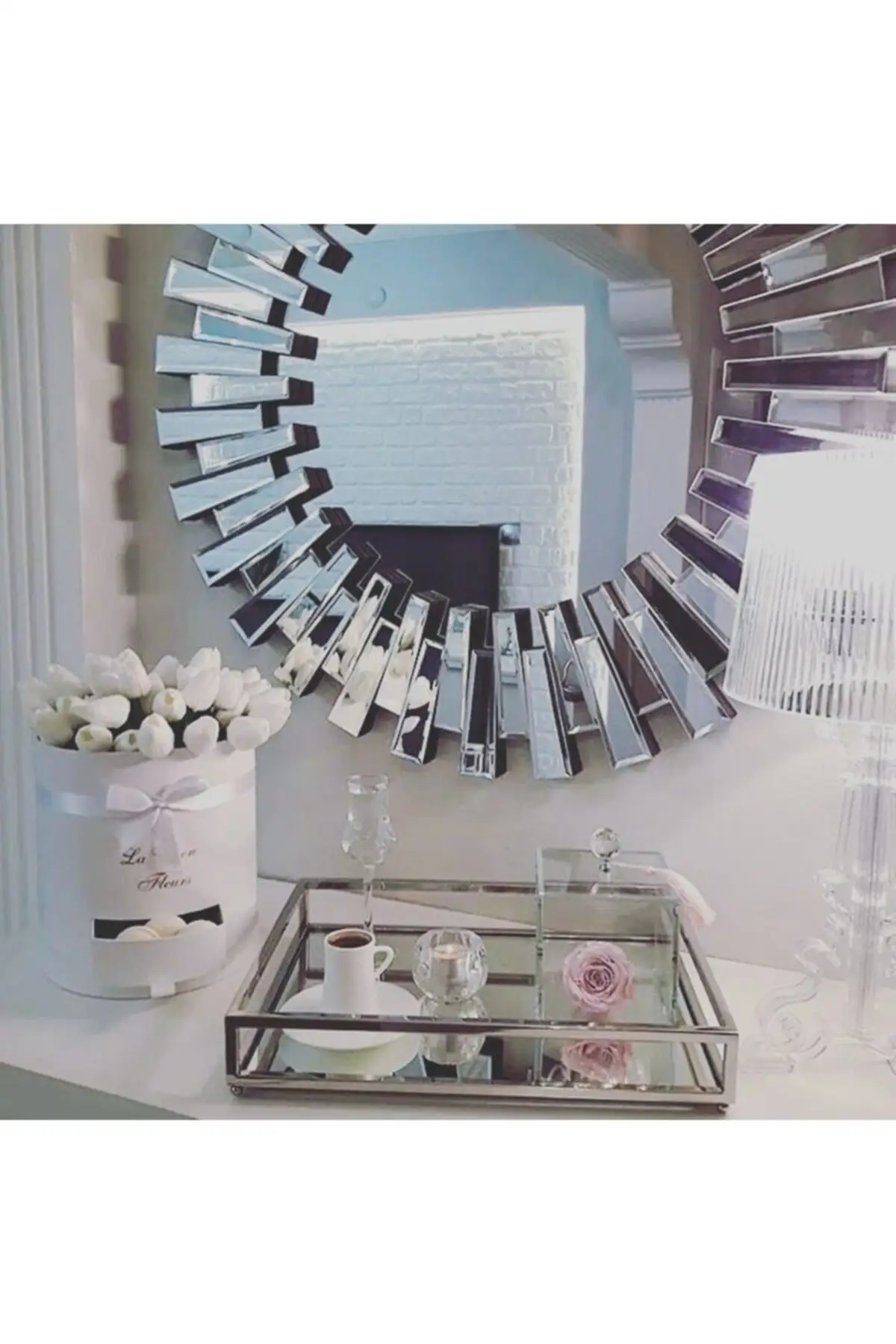 

DIGERUI Decorative Mirrored Presentation Tray 30x40cm Silver 003