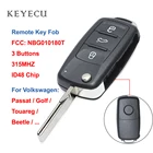 Keyecu дистанционный ключ-брелок от машины 3 кнопки 315 МГц ID48 для Volkswagen VW Golf GTI Jetta Touareg Passat CC FCC: NBG010180T, 5K0837202A