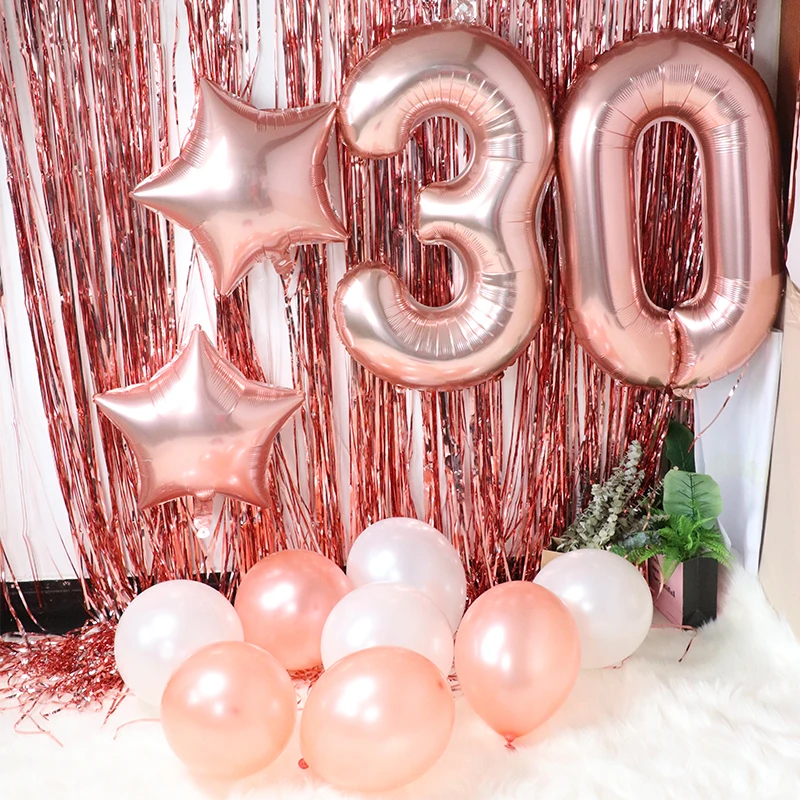 20 штук 30 дюймов розовое цвета: золотистый серебристый черный номер Фольга