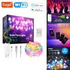Светодиодные смарт-фонарики Tuya RGB, гирлянда с голосовым управлением и Wi-Fi для рождественской вечеринки, можно использовать с Alexa Google Home