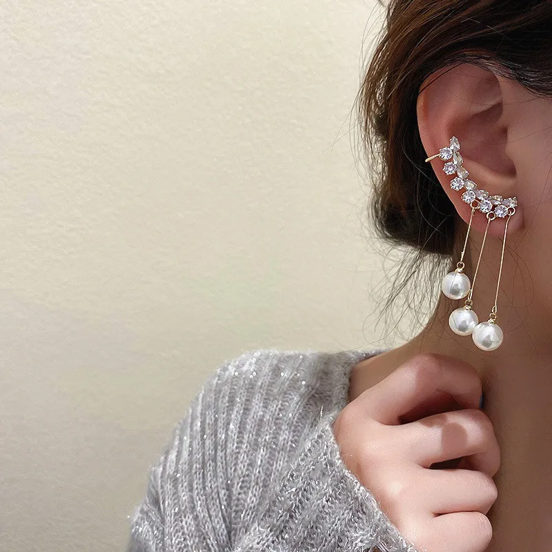 Корейские модные длинные серьги с жемчугом и кисточками для женщин женские