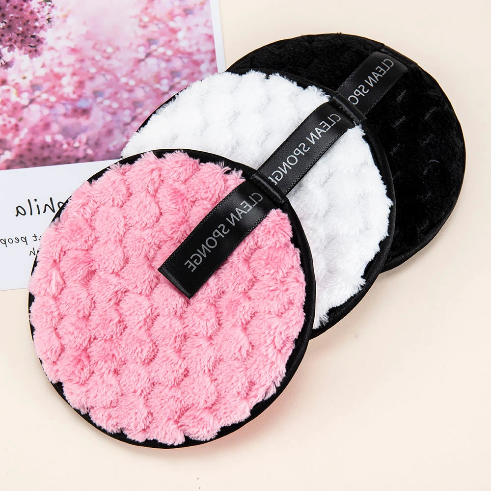 

1Pcs Reusable Cotton Pads Washable Microfiber Cloth Makeup Facial Remover Sponge Puff Double Layer Wipe Pads Cleaning Towel Tool