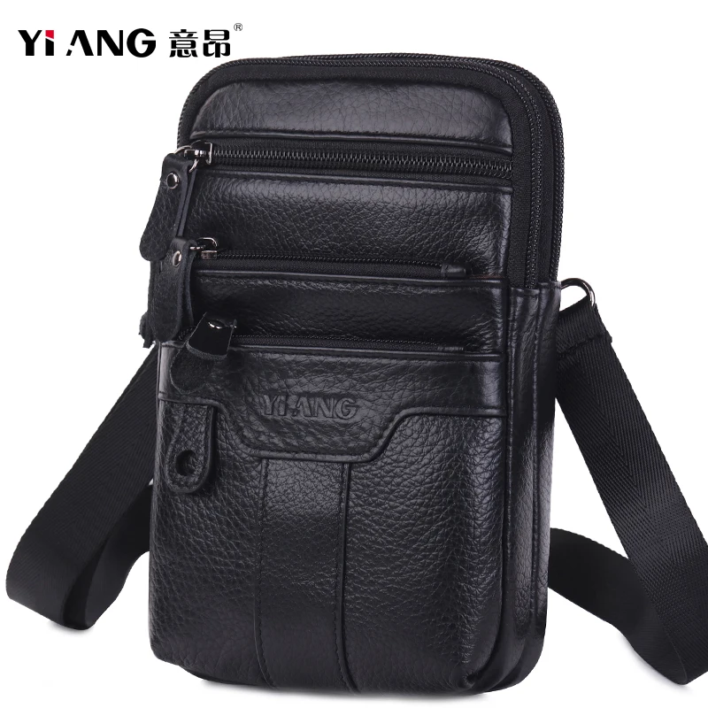 Фирменные мужские мини сумки через плечо из натуральной кожи маленький