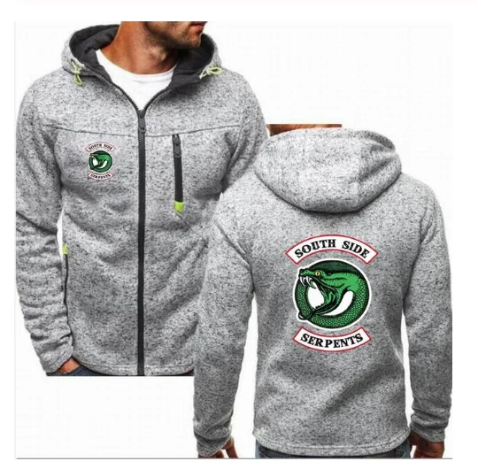 

NEW RIVERDALE South Side Serpents Man Hoodies Harajuku Print Sweatshirt Zipper Popular Hip Hop Jacket Unisex Popular Keep Warm C