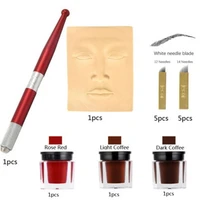 high quality permanent makeup munual pen kit ink needle pratice skin for body art tattoo paint