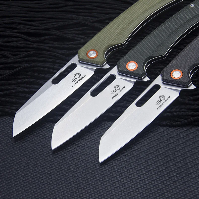 FREETIGER FT957 Flax Fiber Handle Folding Knife D2 Blade Outdoor Camping self-defence fishing hiking Pocket EDC tools | Инструменты