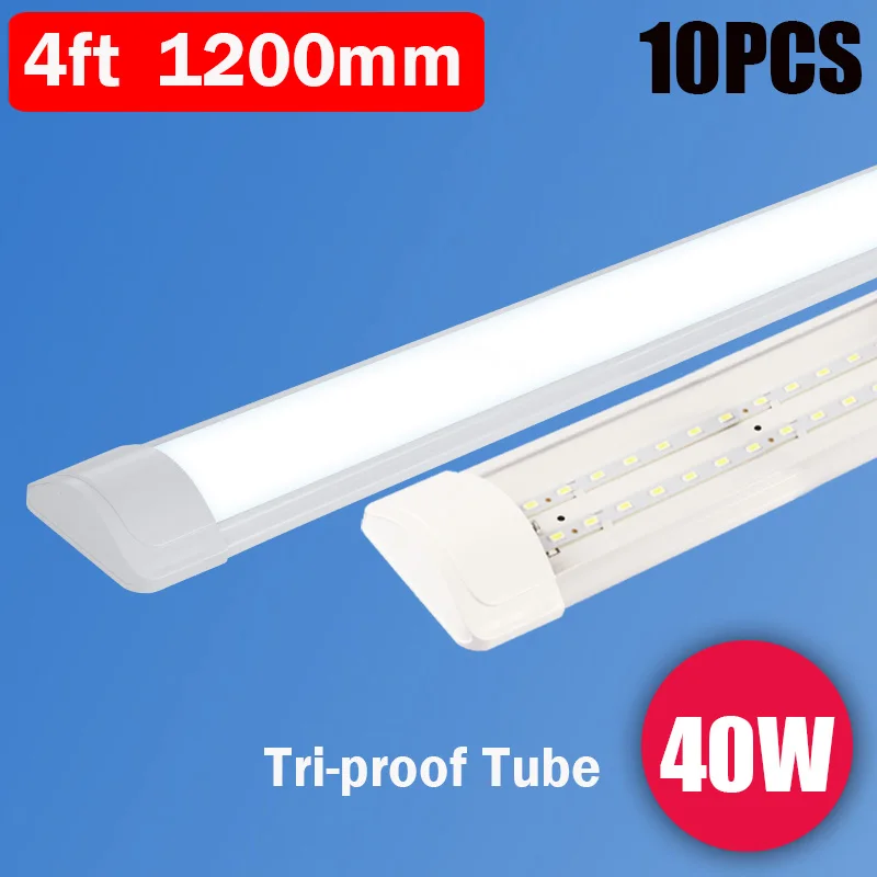 4ft 1200mm 40W 10pcs 120 см светодиодный светильник лампа T5 труба 220 в 60 см 2 фута 4 фута 1200 мм T8 настенная лампа 20 Вт 40 Вт 60 Вт теплый белый холодный белый Трехконтактный светильник - Испускаемый цвет: 4ft 1200mm 40W 10pcs