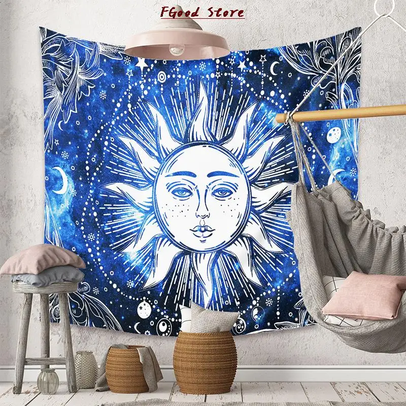 Психоделический рисунок лица настенный дешевый хиппи богемный гобелен мандала