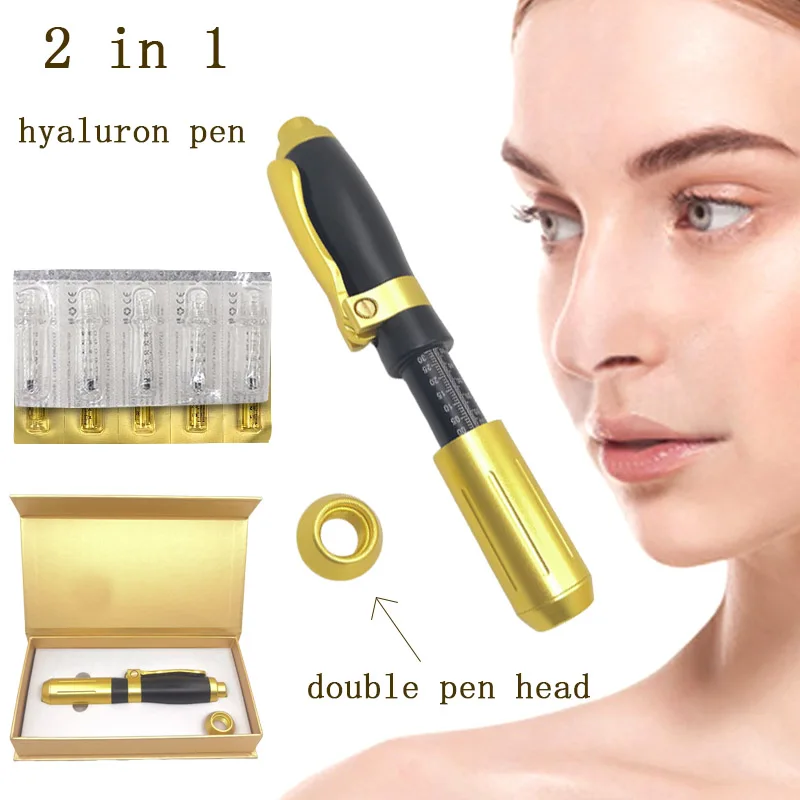 2 в 1 кислотный пистолет для инъекций гиалуроновая ручка 0 3 мл и 5 головка Золотая
