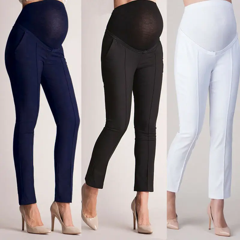 Pantalones el&aacute;sticos de protecci&oacute;n para el vientre, Leggings de maternidad para embarazadas, pantalones de tubo informales-2