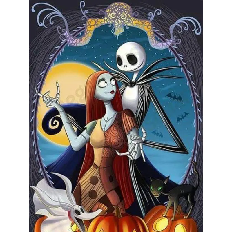 

5D DIY Diamond Painting Kits Nightmare Before Christmas Mosaic Picture Halloween Full Round With AB Drill Diamond Embroidery Art
