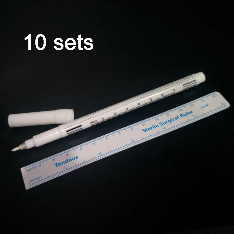 10 sets 10 комплектов, белая хирургическая татуировка бровей, маркер для кожи, ручка, инструменты, аксессуары для микроволокна, маркер для татуировки, Перманентный макияж, поставщик - Цвет: 10 sets