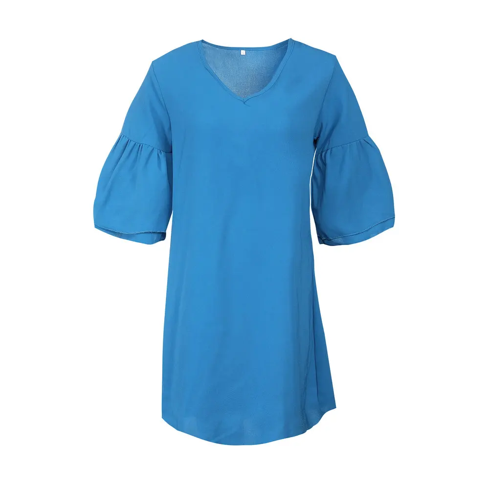 Новое поступление 2018 повседневное женское платье синего и черного цвета