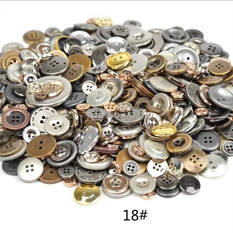 18 metallic color 600 шт./лот L/M/S Смешанная загрузка смолы кнопка швейные пуговицы ремесла для DIY скрапбукинга детская одежда пуговицы - Цвет: 18 metallic color