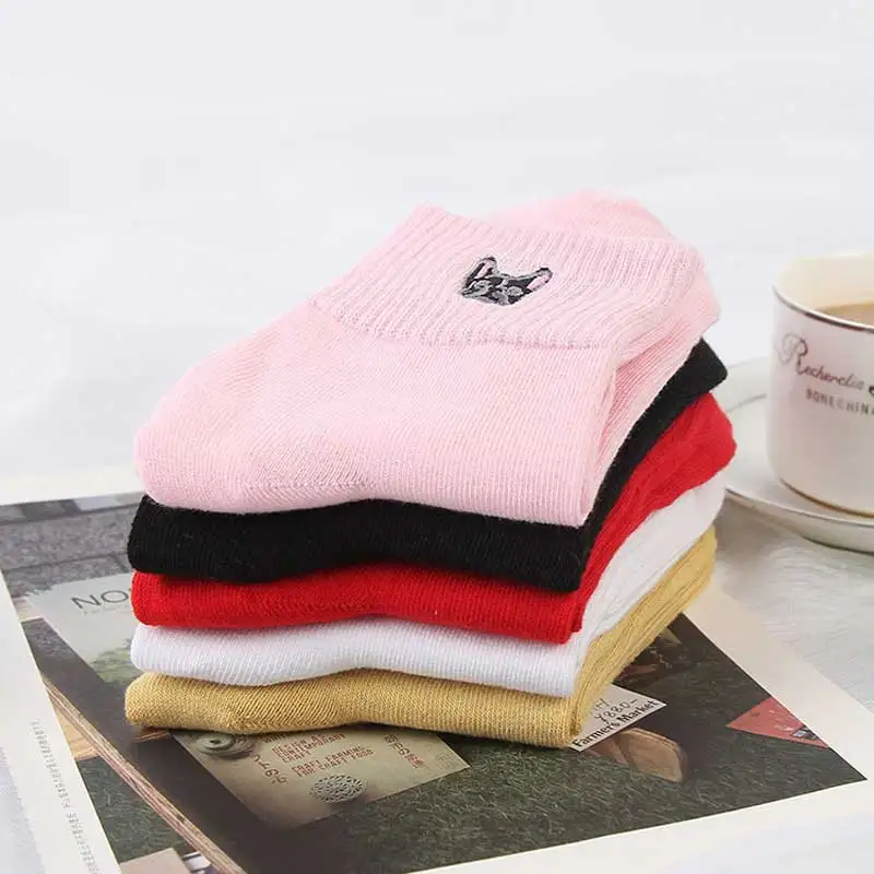 Носки женские хипстерские с рисунком собаки забавные хлопковые короткие носки