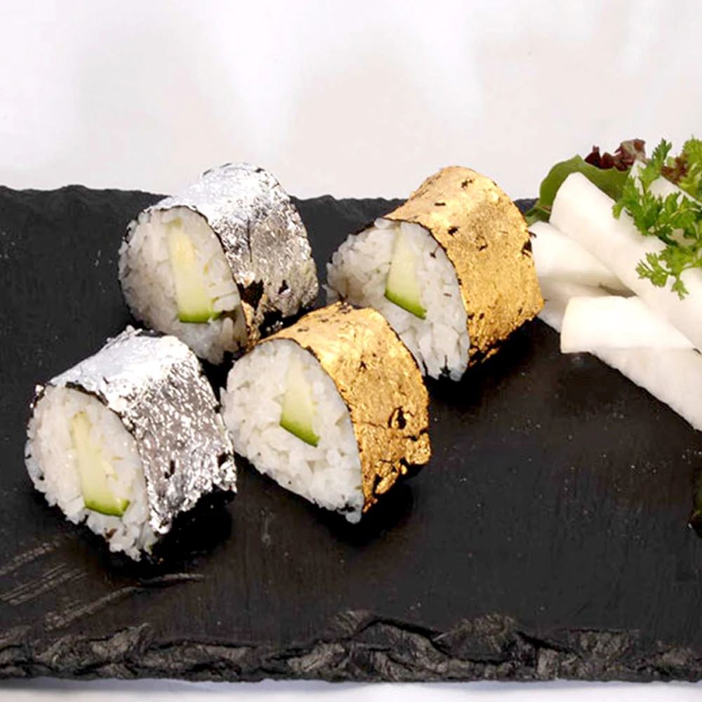 2 листа для переноса настоящий золотой лист и подлинный Серебряный 8x8 см 25