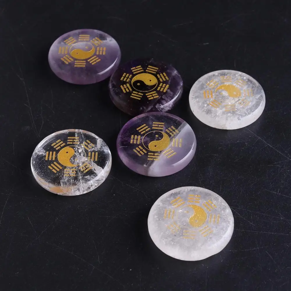 

6PCS (1)Sets 7 Chakras Energy Pendulum Natural Clear Crystal Amethysts Stone Pendants Constellations Pendulo For Jewelry Making