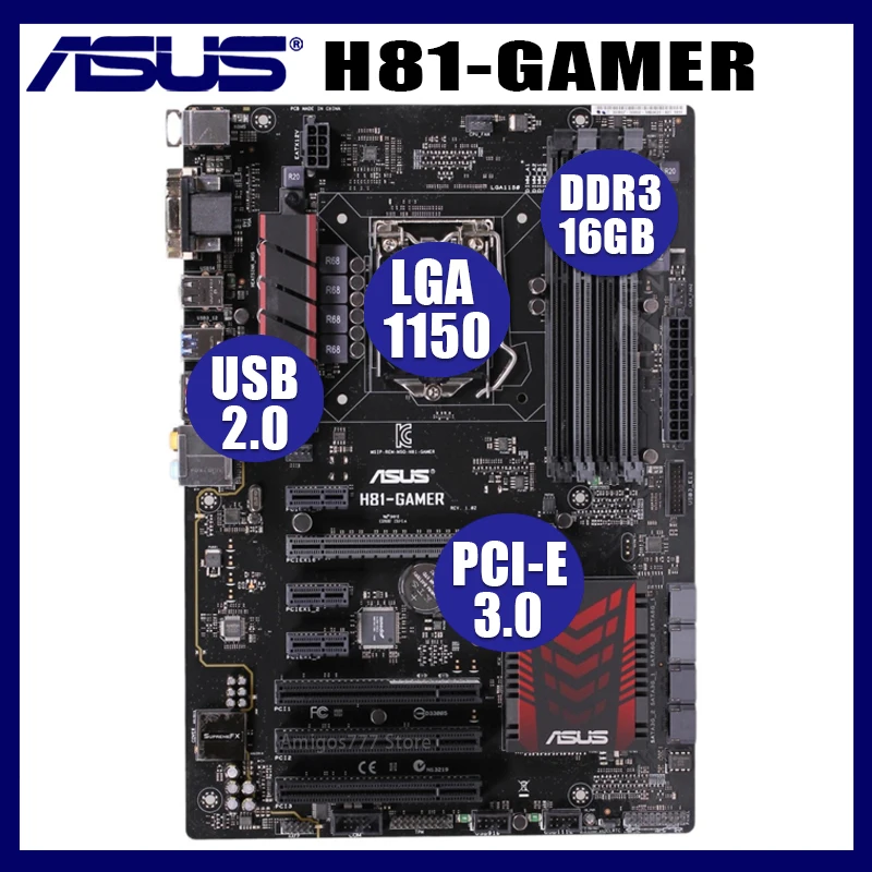 /   ASUS H81-GAMER LGA 1150 DDR3 16  PCI-E 2, 0 Core i7/i5/i3,     Asus H81-GAMER 1150