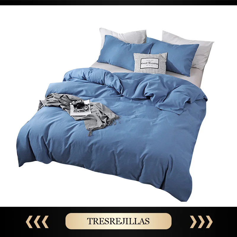 Мягкий шелковистый однотонный синий серый черный белый пододеяльник набор