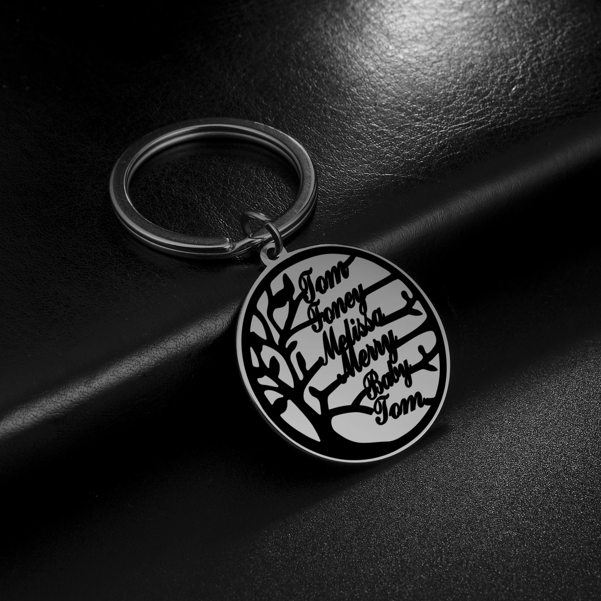 

Family Tree Of Life Name Custom Personalized Keychain Lover Gold Color Stainless Steel Key Ring Pendant Gift For Man Women