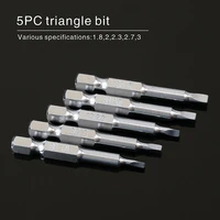 5pcs triangular screw bits magnetic screwdriver bit anti slip triangle screw head 1 822 32 73 mm s2 alloy steel hex shank