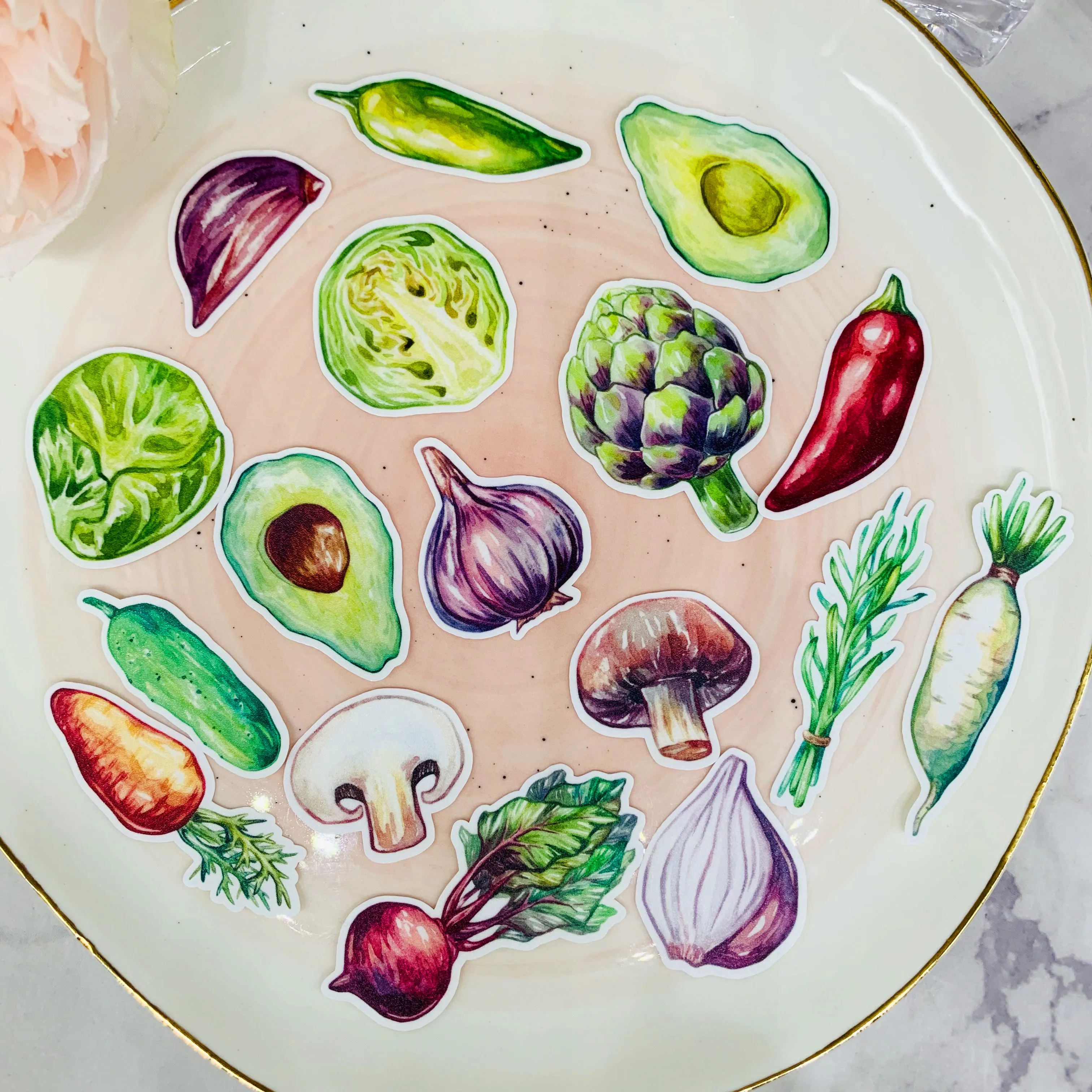 34PCS Vegetable avocado mushroom Scrapbooking stickers book Student kids toys Notebook label Decorative sticker paper Stationery | Игрушки и