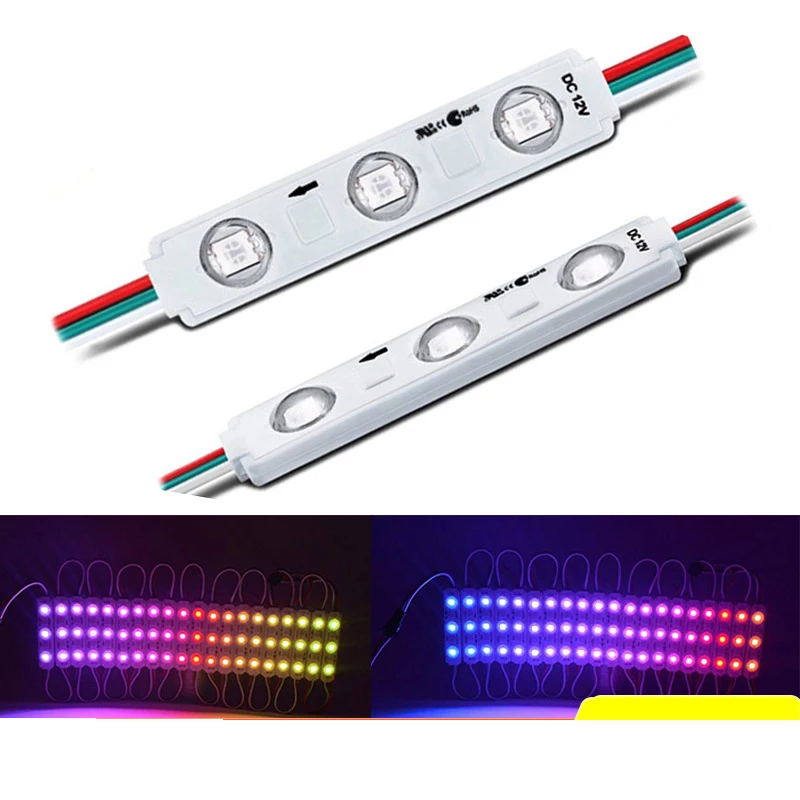 

5050 Led RGB Module full color injection convex len module waterproof RGB colorful programmable 12V magic color LED light string