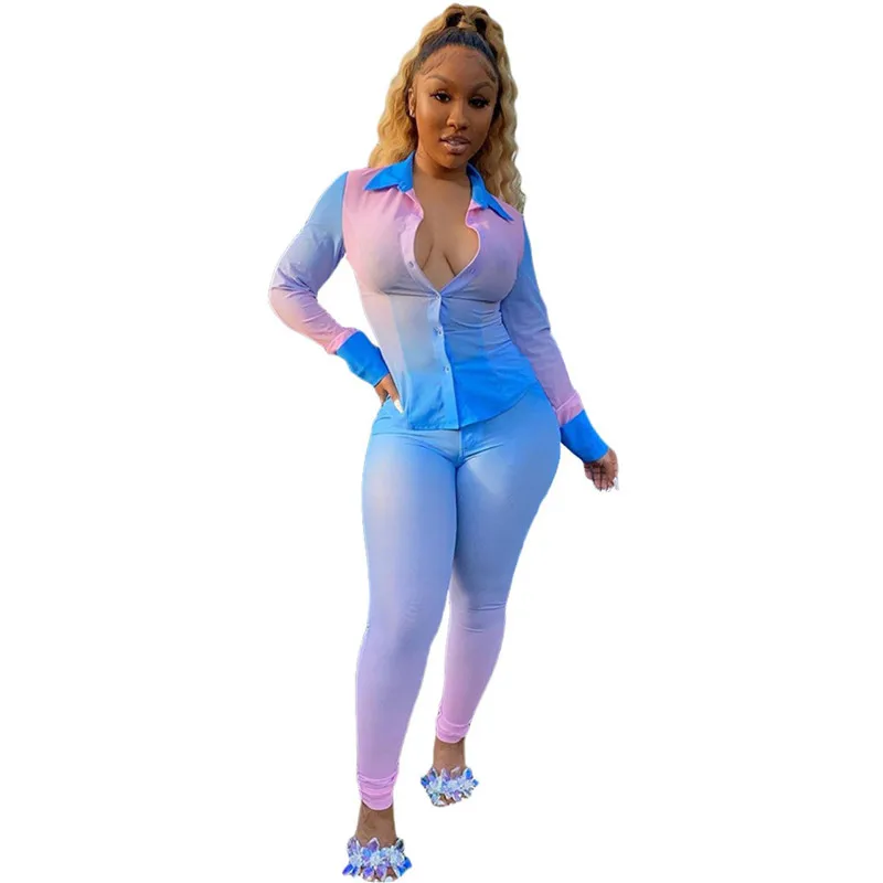 

Fall Clothes for Women Long Sleeve Shirt and Pants Set 2 Piece Sets Womens Outfits Sexy Stacked Leggings Wholesale Dropshipping