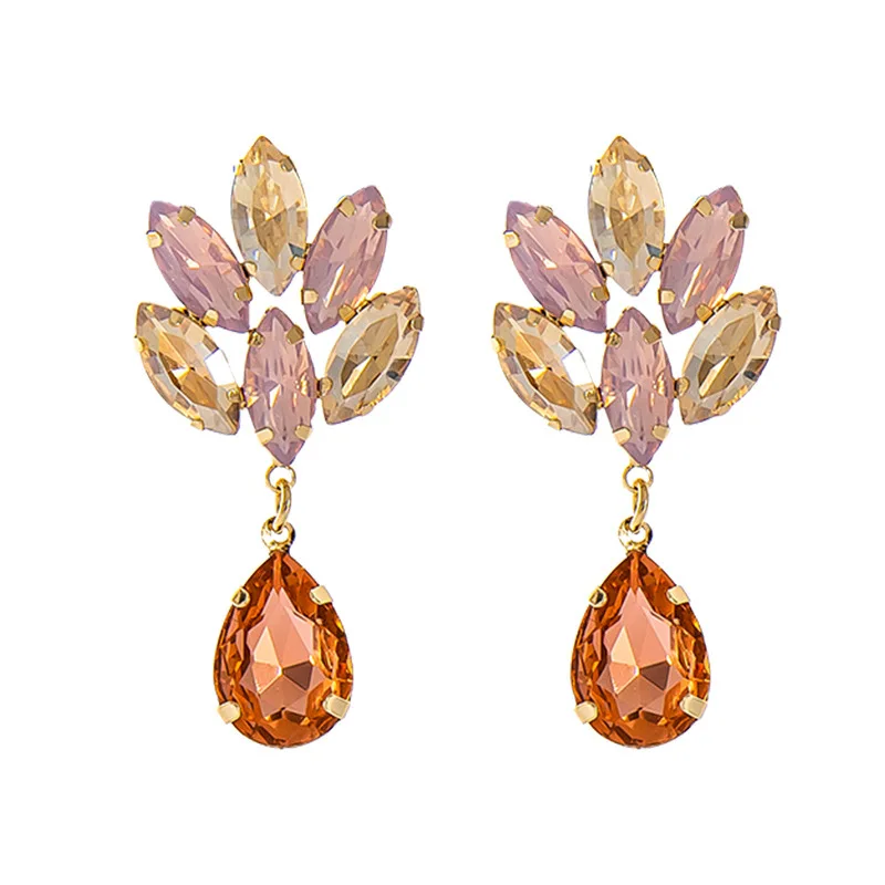 

2021 New Fashion Creative Jewelry Earrings Retro Alloy Diamond Drop Earrings Flower Earrings Korea Fashion Earrings Women