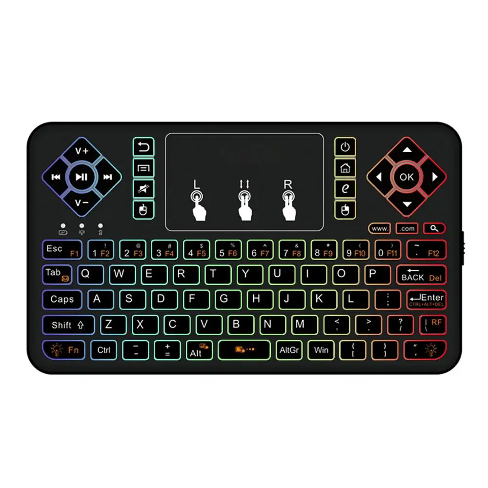 Q9 BT 3.0 Беспроводная 3-цветная подсветка тачпад Air Mouse мини-клавиатура для Android