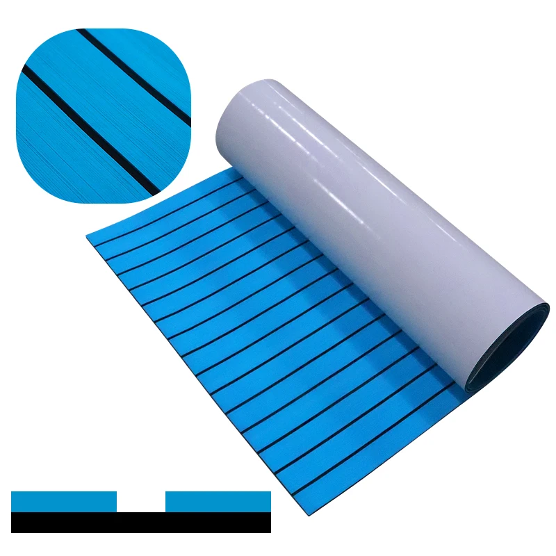 

Настил из тикового дерева для лодки, RV, яхты, Эва, синтетический морской ковер для пола, синий, черный, противоскользящий самоклеящийся коври...