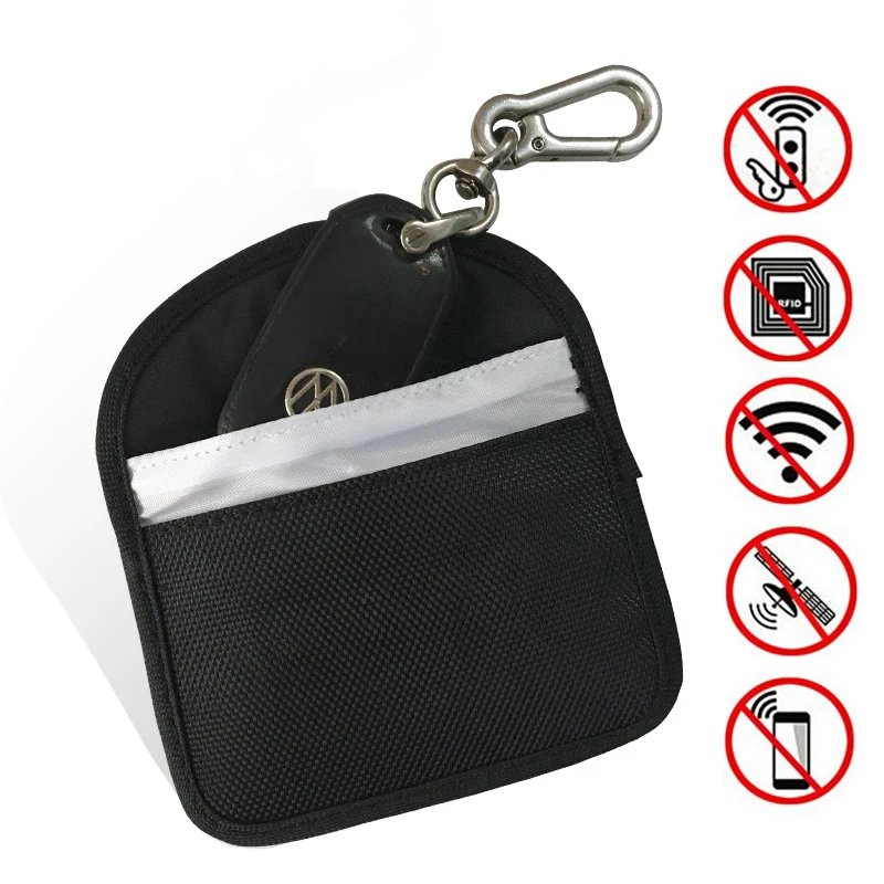 

Faraday Car Key FOB Signal Blocker Bags Credit Card RFID Signal Shielding Bag Cover Keychain Key for Privacy Protection BAG1069