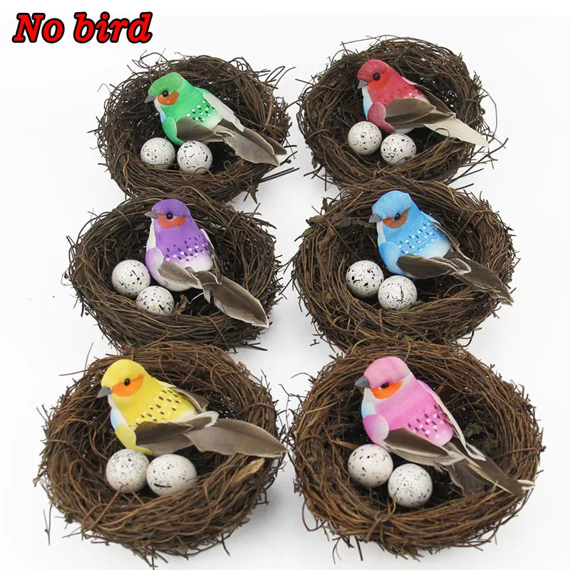

Artificial Rattan Bird Nest Eggs Decoration Vintage Decoration Nature Bird Cage Photography Prop Home Decoration 6/8/10/12/15CM