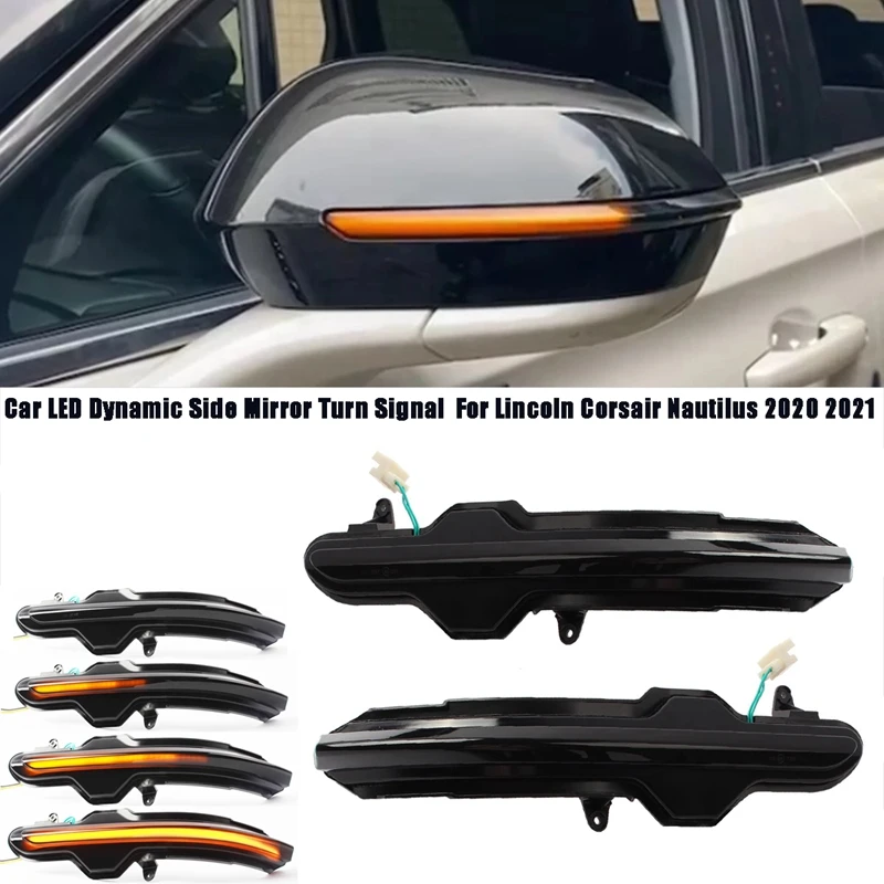 

For Lincoln Corsair Nautilus 2020 2021 Car LED Dynamic Turn Signal Side Rearview Mirror Light Indicator