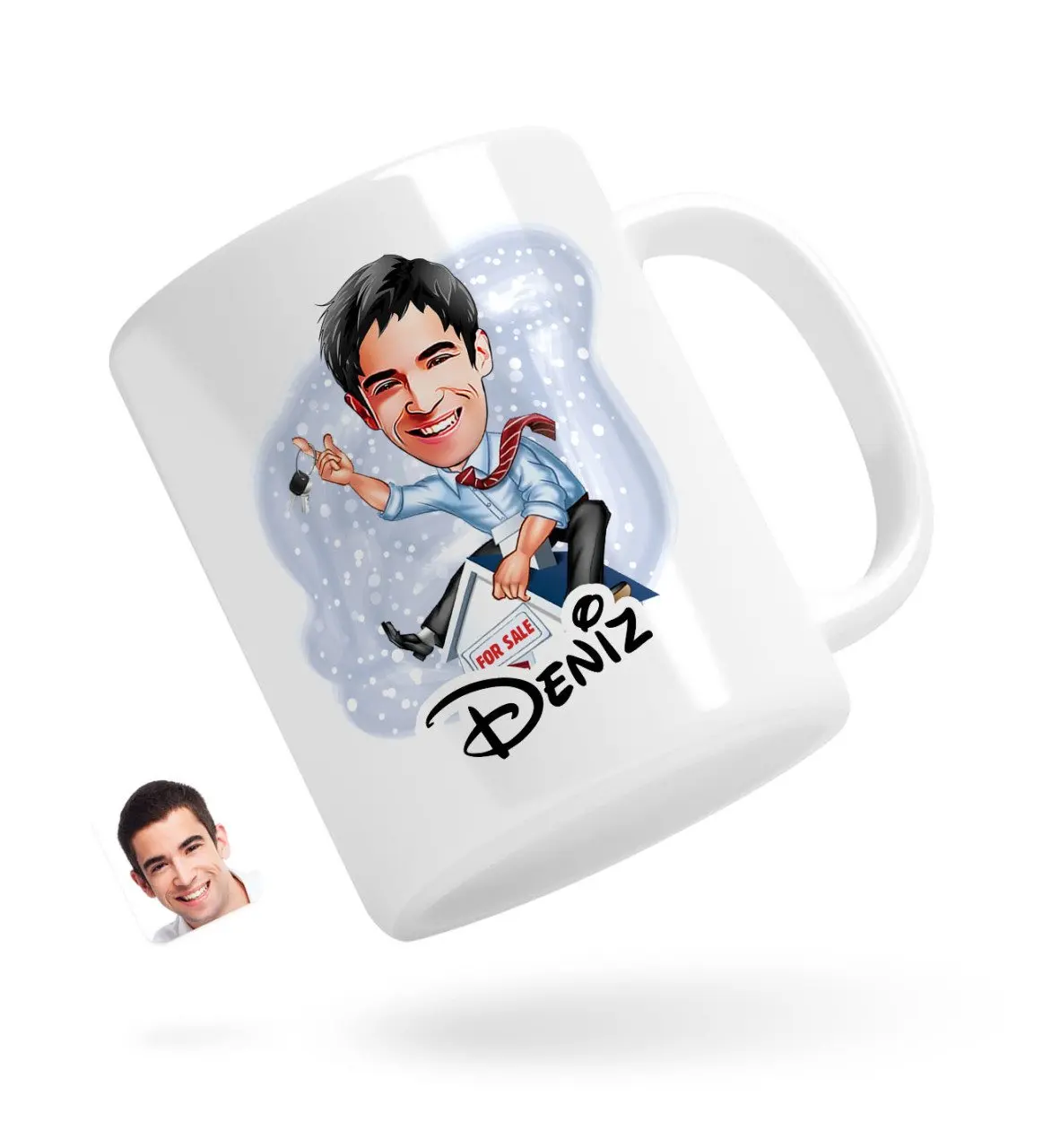 

Персонализированные Для Мужчин 'S агент по недвижимости карикатура белая кружка Bardak-1