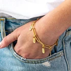 Женский браслет из нержавеющей стали, индивидуальный браслет с различными наименованиями, прямоугольная цепь, мужская бижутерия, подарок
