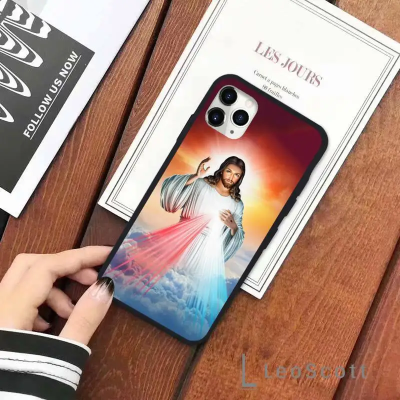 

Divine Mercy Jesus Cross Custom Phone Case for iPhone 11 12 pro XS MAX 8 7 6 6S Plus X 5S SE 2020 XR Soft silicone