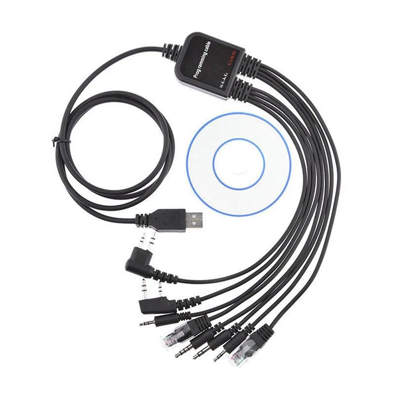 Практичный Прочный 8 в 1 USB кабель для программирования для JIEKE Motorola HYT ICOM BAOFENG Walkie Talkie Запчасти Аксессуары